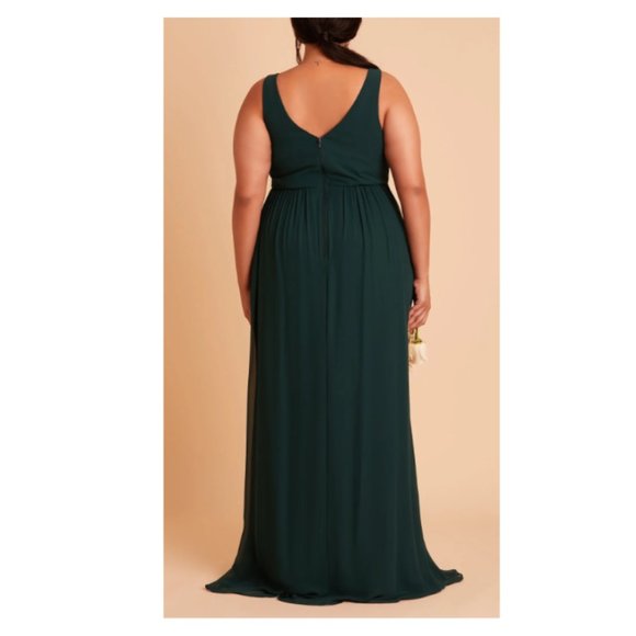 Birdy Grey Laurie Empire Chiffon Dress Emerald Curve 1X - Picture 2 of 7